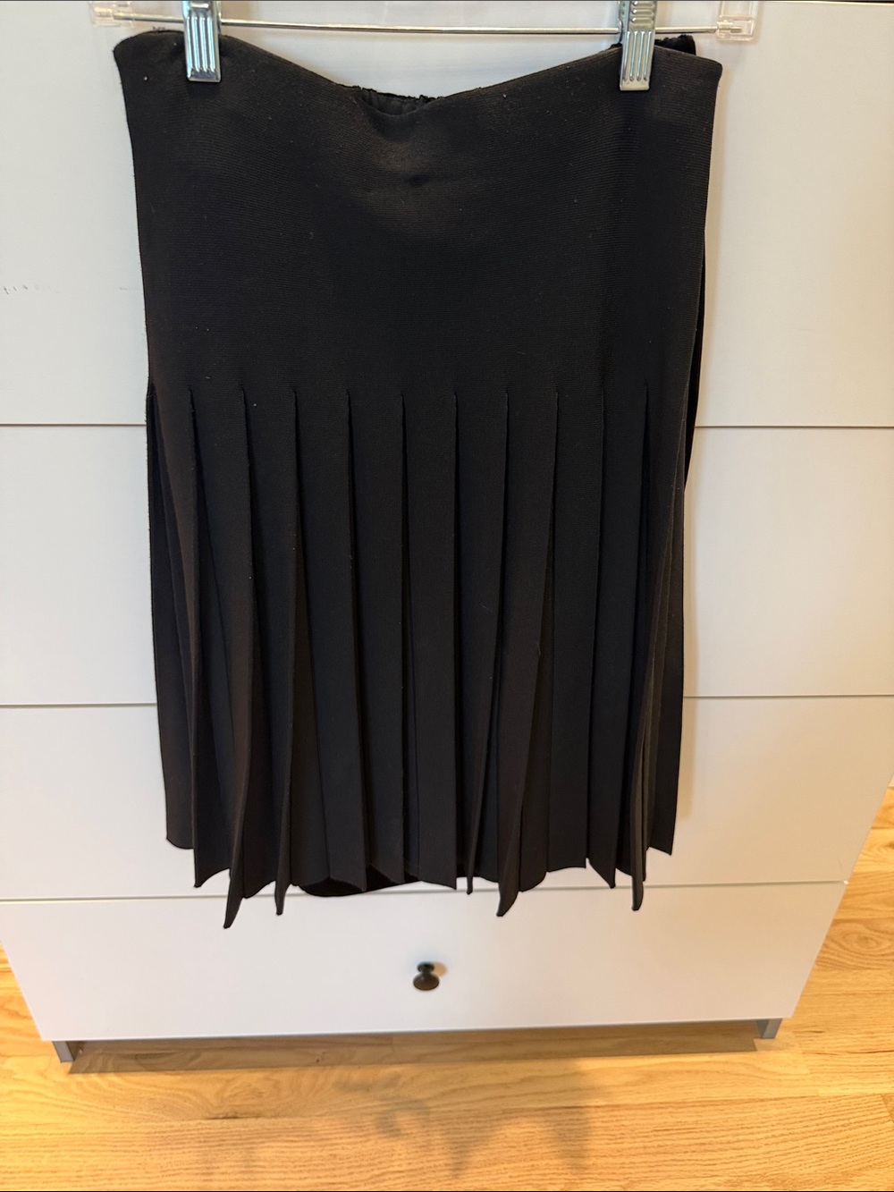 Elegant Black Pleated A-Line Skirt